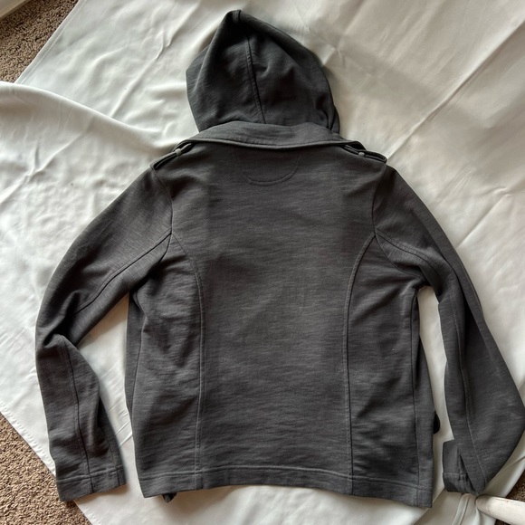 Womens Eddie Bauer zip up long sleeve hooded gray Jacket
size med/lrg - Picture 10 of 12